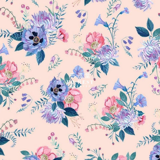 cotton - Wild Bouquet fabric Pink - FO:REST Fabric 布恩堂Liberty fabrictana lawnjapanese fabricykk zipper