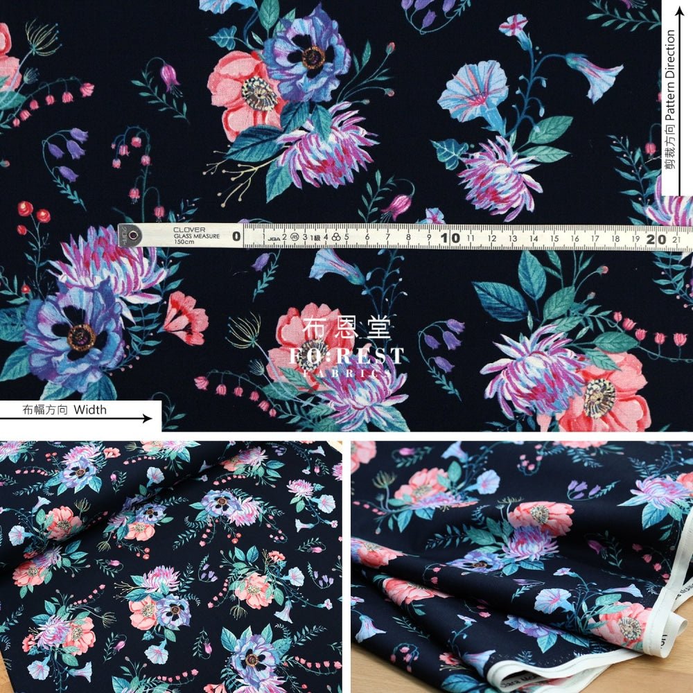 cotton - Wild Bouquet fabric - FO:REST Fabric 布恩堂Liberty fabrictana lawnjapanese fabricykk zipper