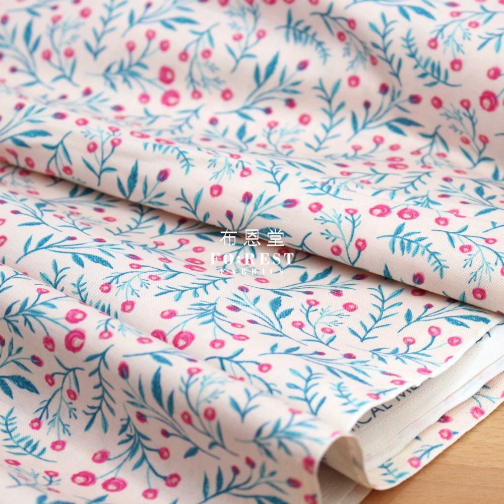 cotton - Wild Springs fabric Pink - FO:REST Fabric 布恩堂Liberty fabrictana lawnjapanese fabricykk zipper