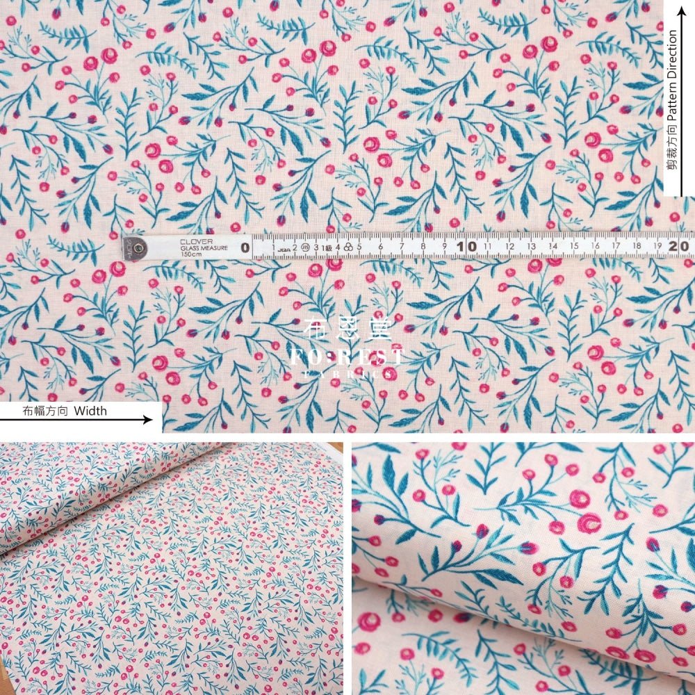 cotton - Wild Springs fabric Pink - FO:REST Fabric 布恩堂Liberty fabrictana lawnjapanese fabricykk zipper