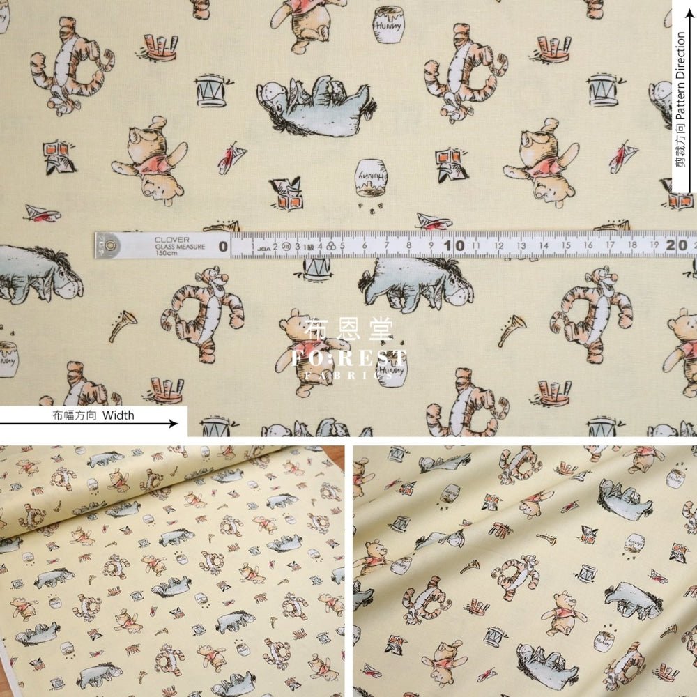 cotton - Winnie the Pooh Family fabric (member) - FO:REST Fabric 布恩堂Liberty fabrictana lawnjapanese fabricykk zipper