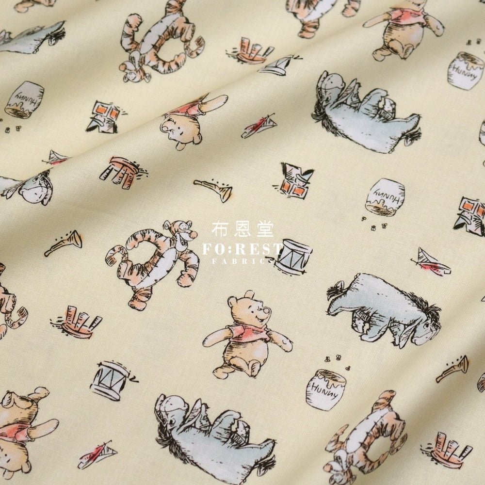 cotton - Winnie the Pooh Family fabric (member) - FO:REST Fabric 布恩堂Liberty fabrictana lawnjapanese fabricykk zipper
