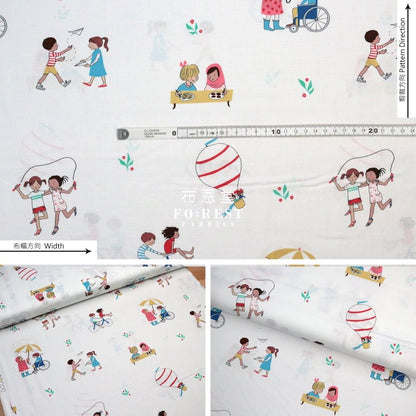 cotton - Wonderful World Be a Friend fabric Milky - FO:REST Fabric 布恩堂Liberty fabrictana lawnjapanese fabricykk zipper