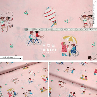 cotton - Wonderful World Be a Friend fabric Pink - FO:REST Fabric 布恩堂Liberty fabrictana lawnjapanese fabricykk zipper