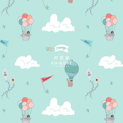cotton - Wonderful World Courage and kindness fabric Aqua - FO:REST Fabric 布恩堂Liberty fabrictana lawnjapanese fabricykk zipper