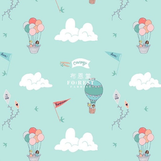 cotton - Wonderful World Courage and kindness fabric Aqua - FO:REST Fabric 布恩堂Liberty fabrictana lawnjapanese fabricykk zipper