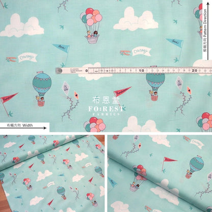 cotton - Wonderful World Courage and kindness fabric Aqua - FO:REST Fabric 布恩堂Liberty fabrictana lawnjapanese fabricykk zipper
