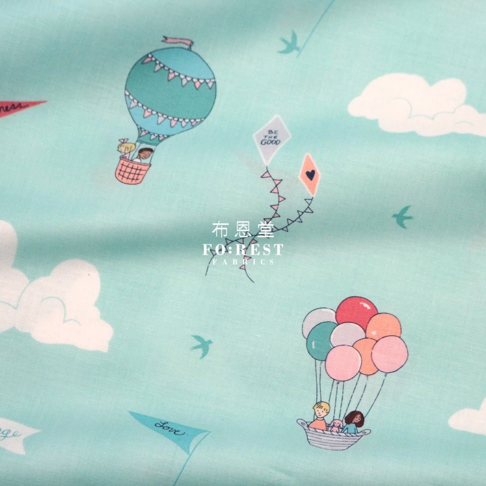 cotton - Wonderful World Courage and kindness fabric Aqua - FO:REST Fabric 布恩堂Liberty fabrictana lawnjapanese fabricykk zipper