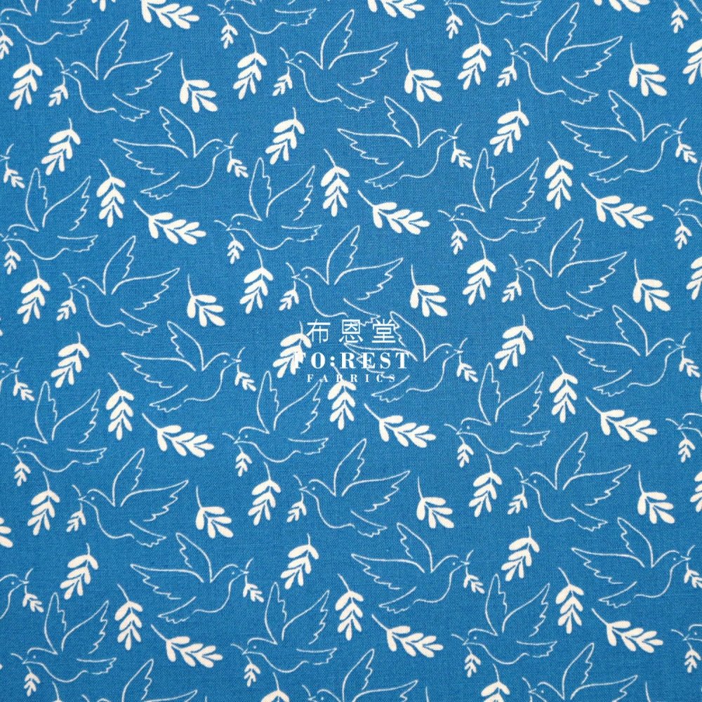 cotton - Wonderful World Giving Peace fabric Blue - FO:REST Fabric 布恩堂Liberty fabrictana lawnjapanese fabricykk zipper