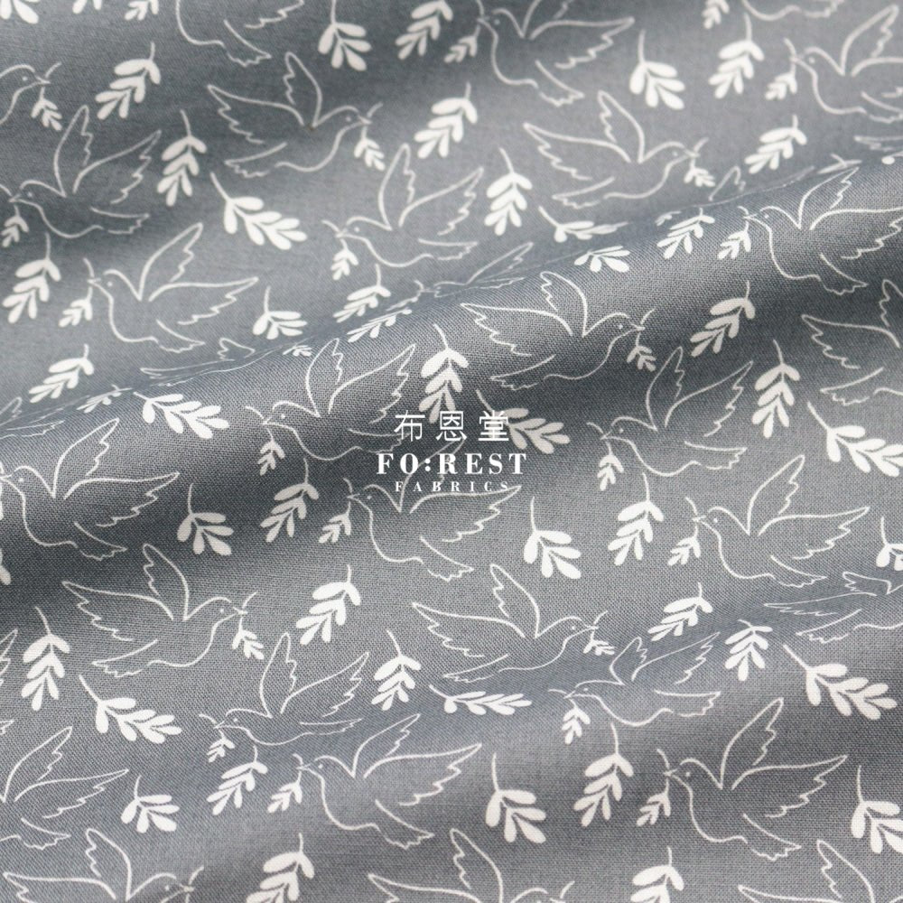 cotton - Wonderful World Giving Peace fabric Gray - FO:REST Fabric 布恩堂Liberty fabrictana lawnjapanese fabricykk zipper