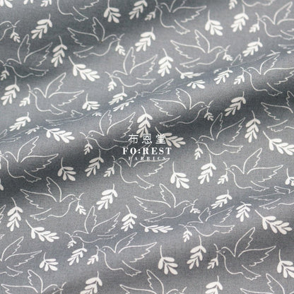 cotton - Wonderful World Giving Peace fabric Gray - FO:REST Fabric 布恩堂Liberty fabrictana lawnjapanese fabricykk zipper