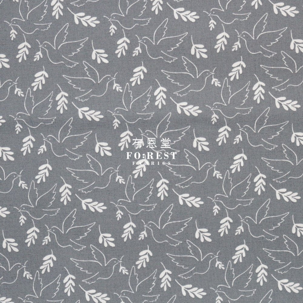cotton - Wonderful World Giving Peace fabric Gray - FO:REST Fabric 布恩堂Liberty fabrictana lawnjapanese fabricykk zipper