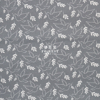 cotton - Wonderful World Giving Peace fabric Gray - FO:REST Fabric 布恩堂Liberty fabrictana lawnjapanese fabricykk zipper