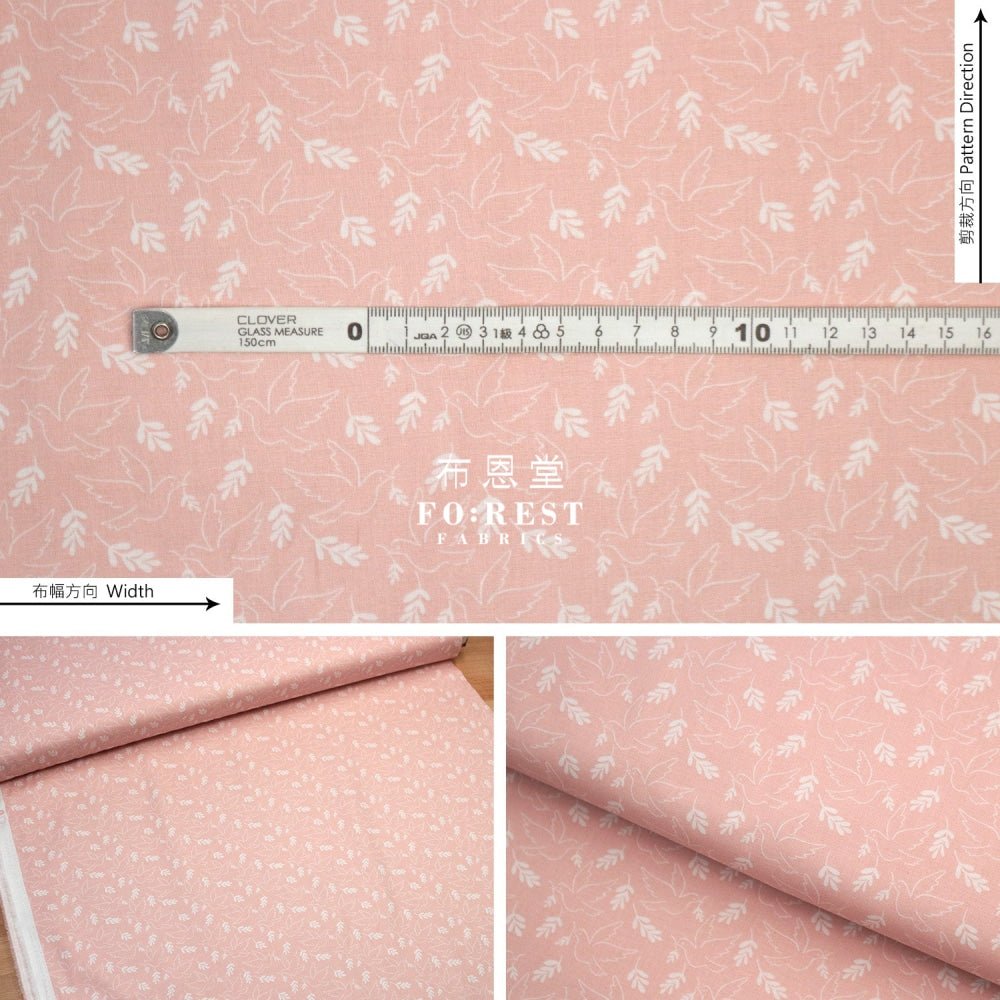 cotton - Wonderful World Giving Peace fabric Pink - FO:REST Fabric 布恩堂Liberty fabrictana lawnjapanese fabricykk zipper