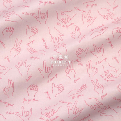 cotton - Wonderful World Helping Hands fabric Pink - FO:REST Fabric 布恩堂Liberty fabrictana lawnjapanese fabricykk zipper