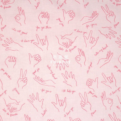 cotton - Wonderful World Helping Hands fabric Pink - FO:REST Fabric 布恩堂Liberty fabrictana lawnjapanese fabricykk zipper