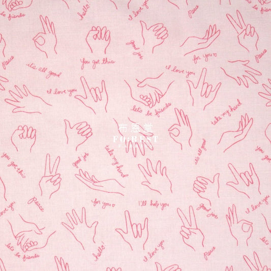 cotton - Wonderful World Helping Hands fabric Pink - FO:REST Fabric 布恩堂Liberty fabrictana lawnjapanese fabricykk zipper