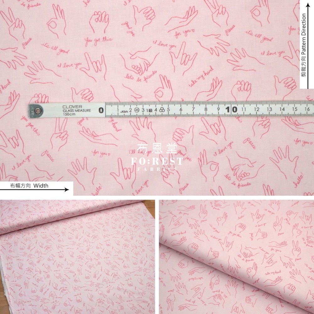 cotton - Wonderful World Helping Hands fabric Pink - FO:REST Fabric 布恩堂Liberty fabrictana lawnjapanese fabricykk zipper