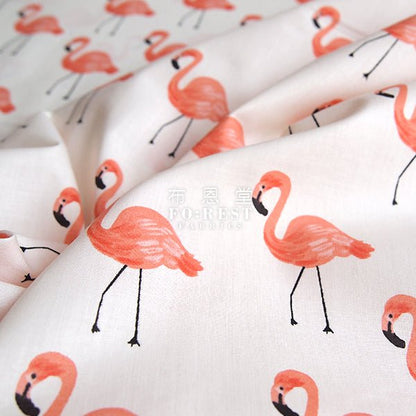 C+S - cotton lawn - Flamingos fabric - FO:REST Fabric 布恩堂Liberty fabrictana lawnjapanese fabricykk zipper