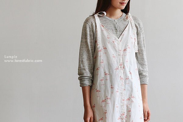 Dailylike - cotton - Calm flamingo Fabric - FO:REST Fabric 布恩堂Liberty fabrictana lawnjapanese fabricykk zipper