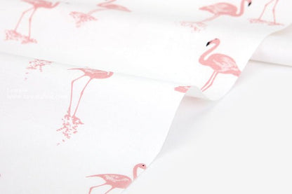 Dailylike - cotton - Calm flamingo Fabric - FO:REST Fabric 布恩堂Liberty fabrictana lawnjapanese fabricykk zipper