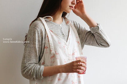 Dailylike - cotton - Calm flamingo Fabric - FO:REST Fabric 布恩堂Liberty fabrictana lawnjapanese fabricykk zipper