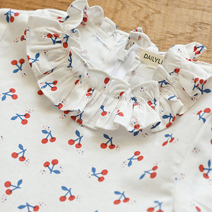 Dailylike cotton - Cherry white Fabric - FO:REST Fabric 布恩堂Liberty fabrictana lawnjapanese fabricykk zipper