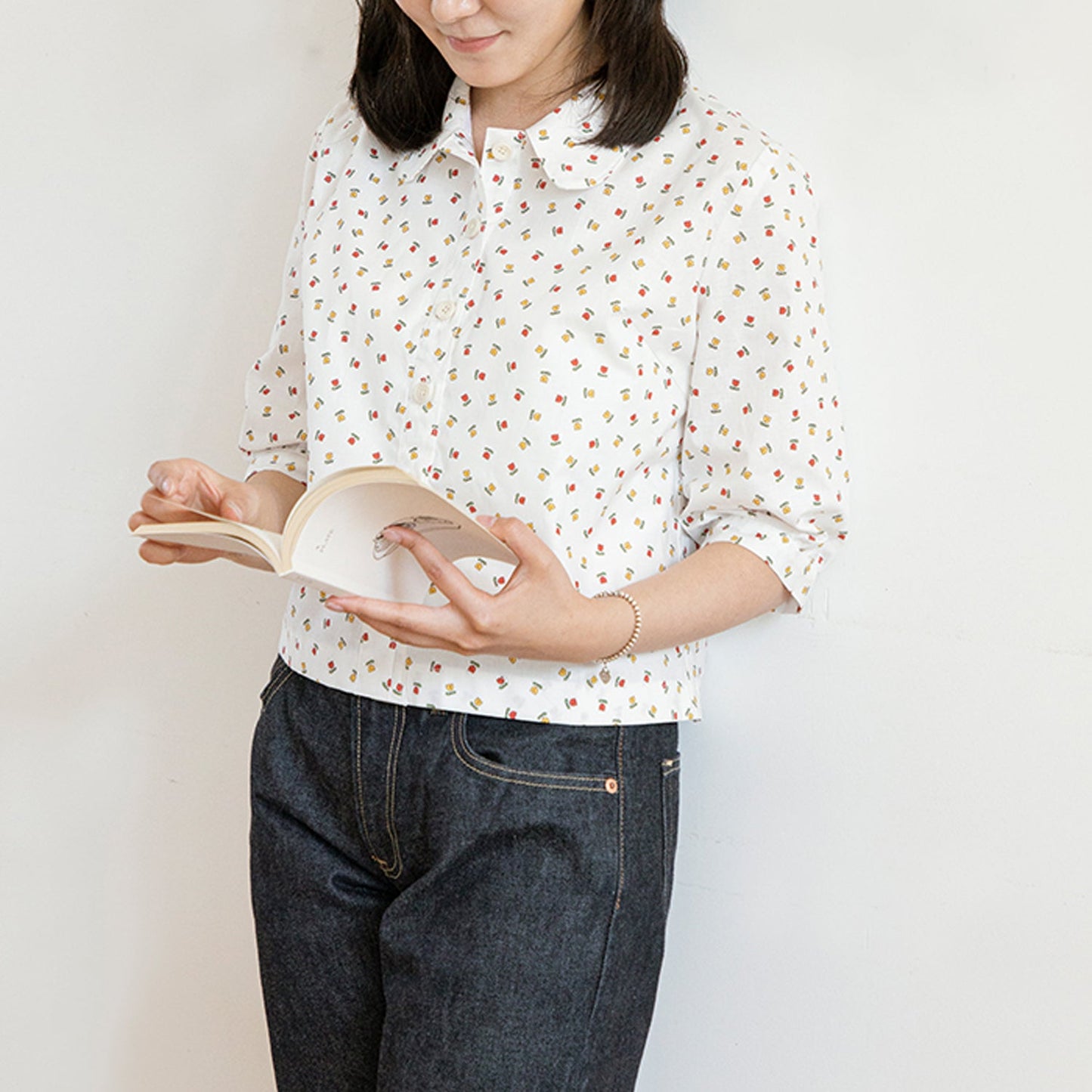 Dailylike cotton - Cute tulips Fabric - FO:REST Fabric 布恩堂Liberty fabrictana lawnjapanese fabricykk zipper