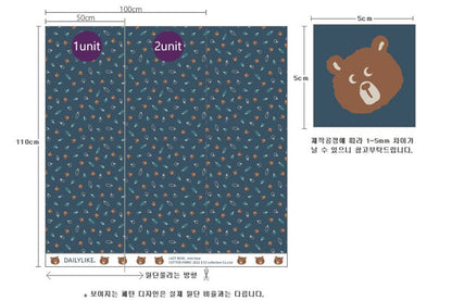 Dailylike cotton - Lazy bear mini bear Fabric - FO:REST Fabric 布恩堂Liberty fabrictana lawnjapanese fabricykk zipper