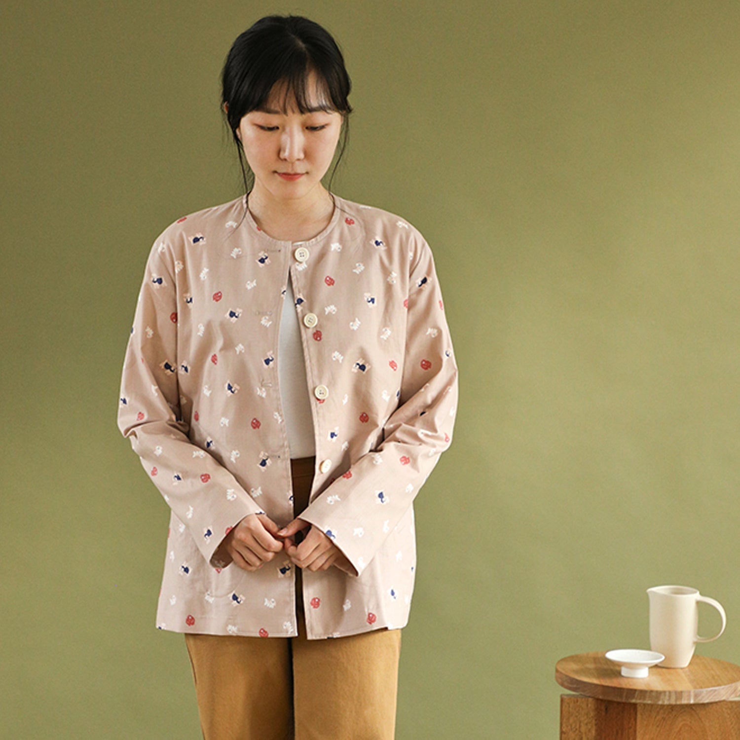 Dailylike - cotton - Pretty dog Fabric - FO:REST Fabric 布恩堂Liberty fabrictana lawnjapanese fabricykk zipper