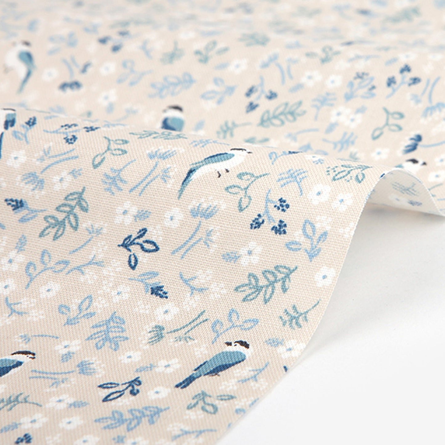 Dailylike cotton - Titmouse Birds Fabric - FO:REST Fabric 布恩堂Liberty fabrictana lawnjapanese fabricykk zipper