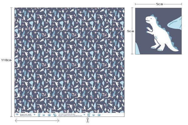 Dailylike - Organic cotton - dinosaur Fabric - FO:REST Fabric 布恩堂Liberty fabrictana lawnjapanese fabricykk zipper