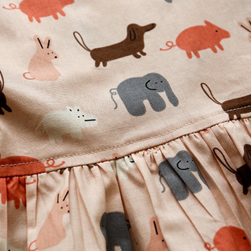 Dailylike - Organic cotton - Yaar animal fabric Pink - FO:REST Fabric 布恩堂Liberty fabrictana lawnjapanese fabricykk zipper