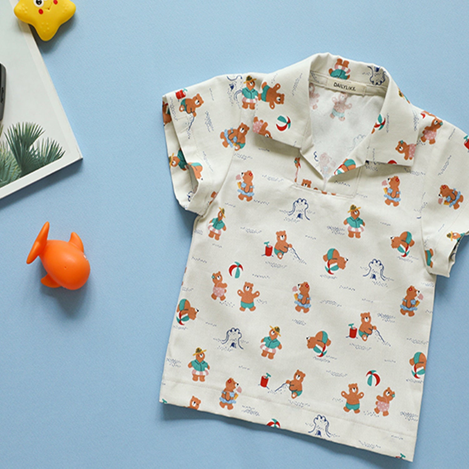 Dailylike oxford - Beach bear Fabric - FO:REST Fabric 布恩堂Liberty fabrictana lawnjapanese fabricykk zipper