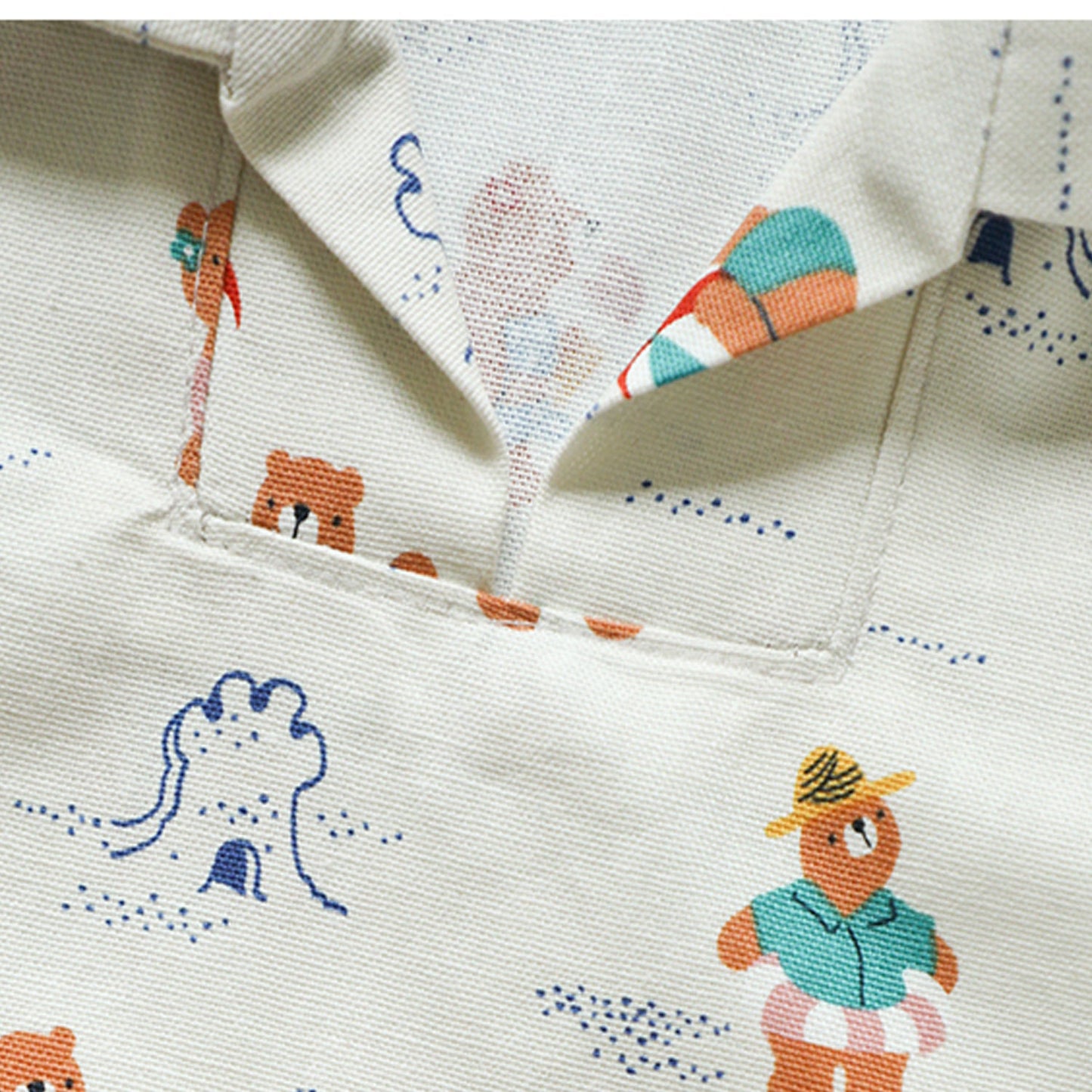 Dailylike oxford - Beach bear Fabric - FO:REST Fabric 布恩堂Liberty fabrictana lawnjapanese fabricykk zipper