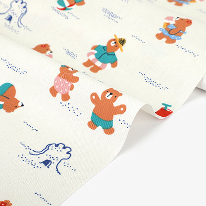 Dailylike oxford - Beach bear Fabric - FO:REST Fabric 布恩堂Liberty fabrictana lawnjapanese fabricykk zipper