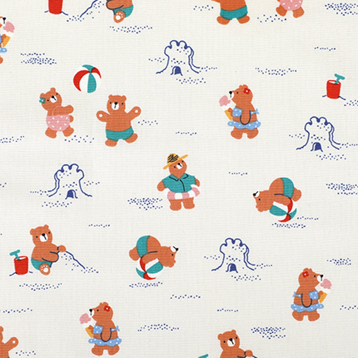 Dailylike oxford - Beach bear Fabric - FO:REST Fabric 布恩堂Liberty fabrictana lawnjapanese fabricykk zipper