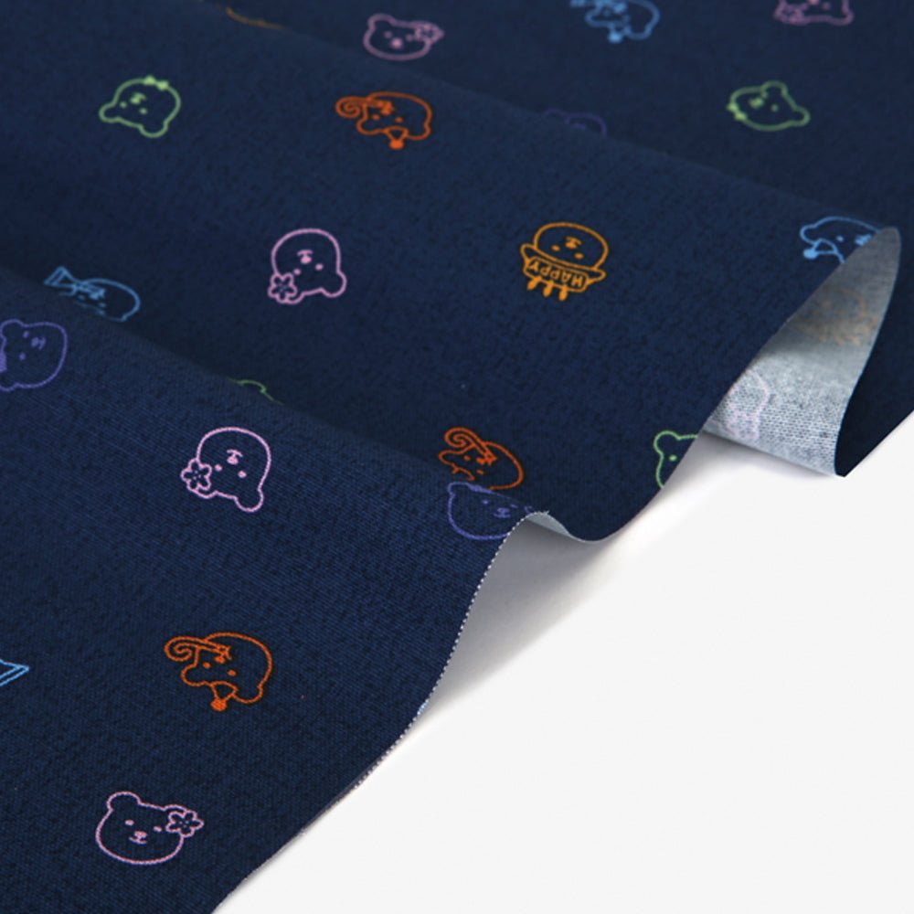 Dailylike oxford - Neon jelly bear Fabric - FO:REST Fabric 布恩堂Liberty fabrictana lawnjapanese fabricykk zipper