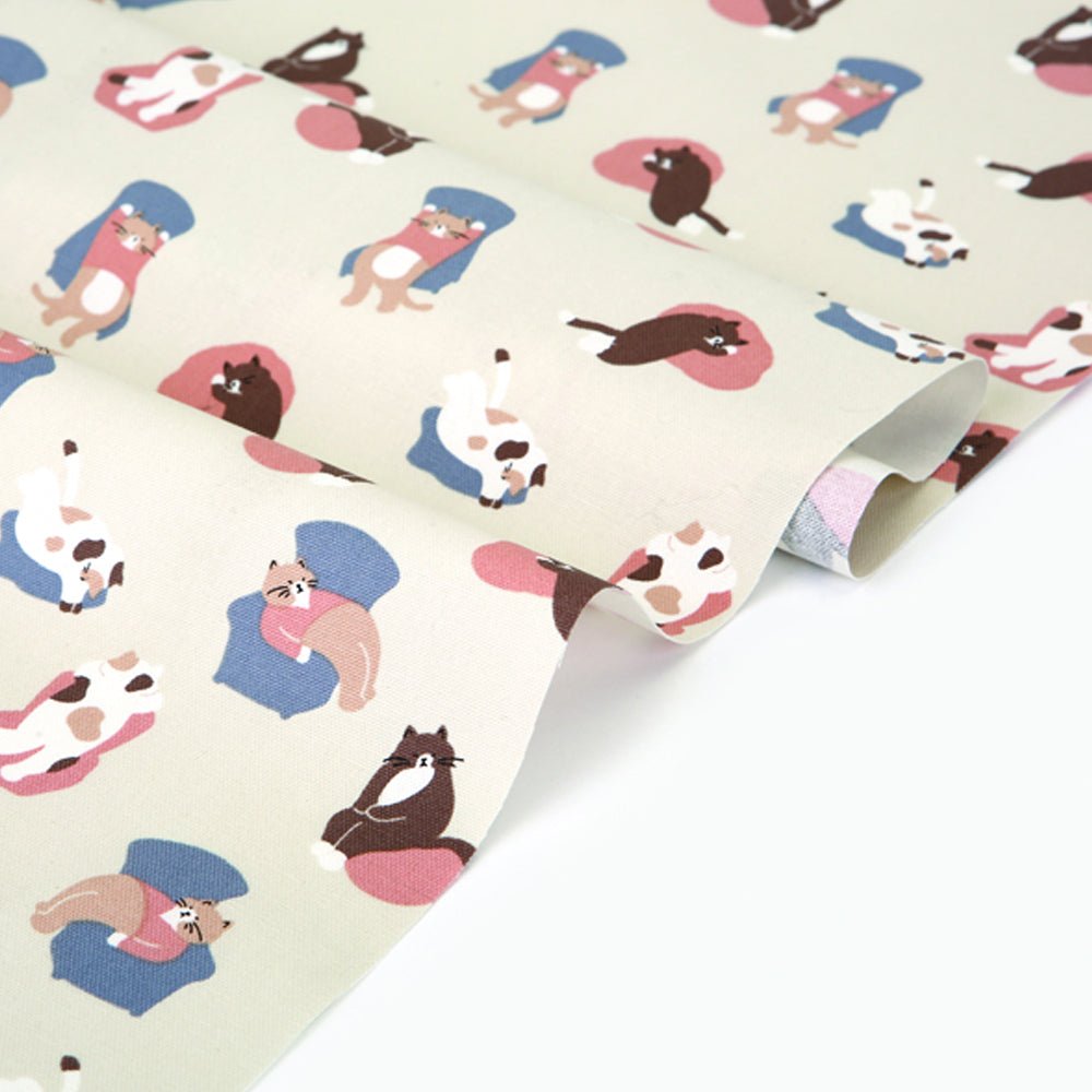 Dailylike oxford - SimSim Cat Fabric - FO:REST Fabric 布恩堂Liberty fabrictana lawnjapanese fabricykk zipper