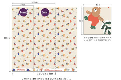 Dailylike oxford - Skate bear Fabric - FO:REST Fabric 布恩堂Liberty fabrictana lawnjapanese fabricykk zipper