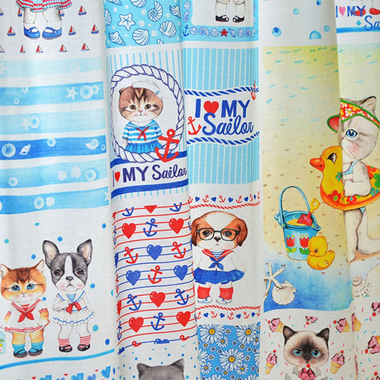 DIY PRECUT - Summer Cats (90X110cm) - FO:REST Fabric 布恩堂Liberty fabrictana lawnjapanese fabricykk zipper
