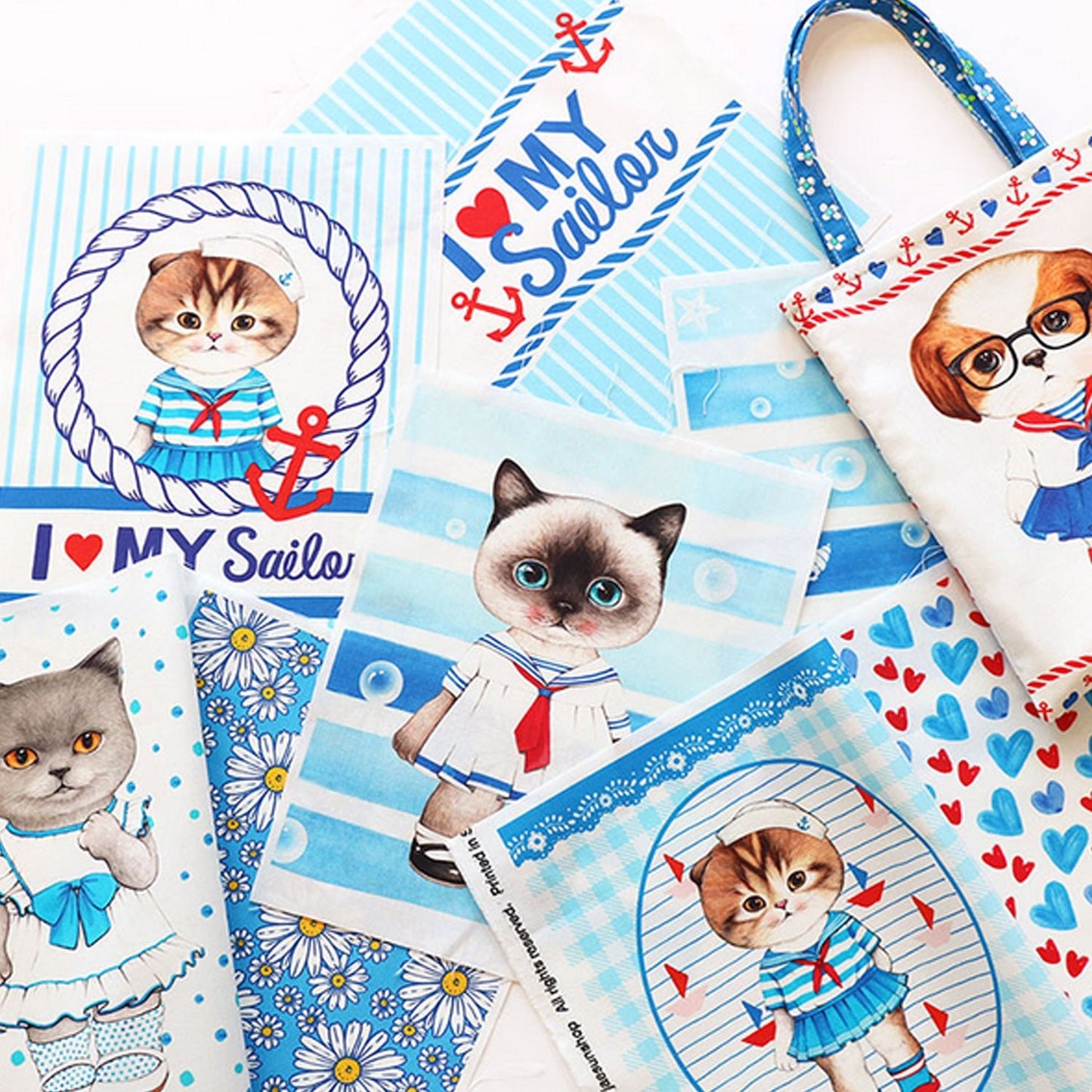 DIY PRECUT - Summer Cats (90X110cm) - FO:REST Fabric 布恩堂Liberty fabrictana lawnjapanese fabricykk zipper