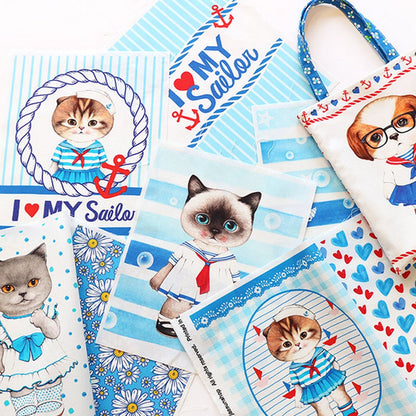 DIY PRECUT - Summer Cats (90X110cm) - FO:REST Fabric 布恩堂Liberty fabrictana lawnjapanese fabricykk zipper