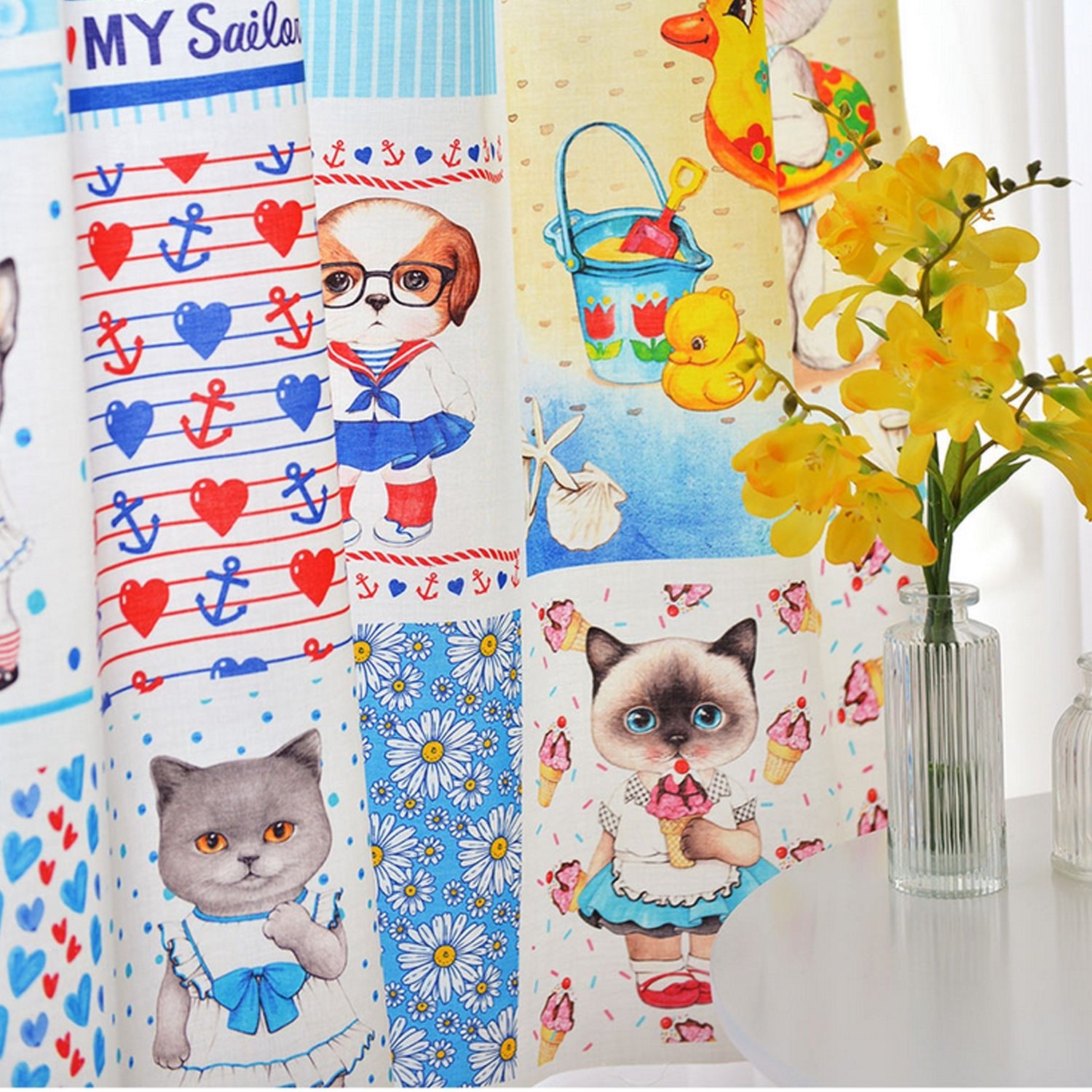 DIY PRECUT - Summer Cats (90X110cm) - FO:REST Fabric 布恩堂Liberty fabrictana lawnjapanese fabricykk zipper