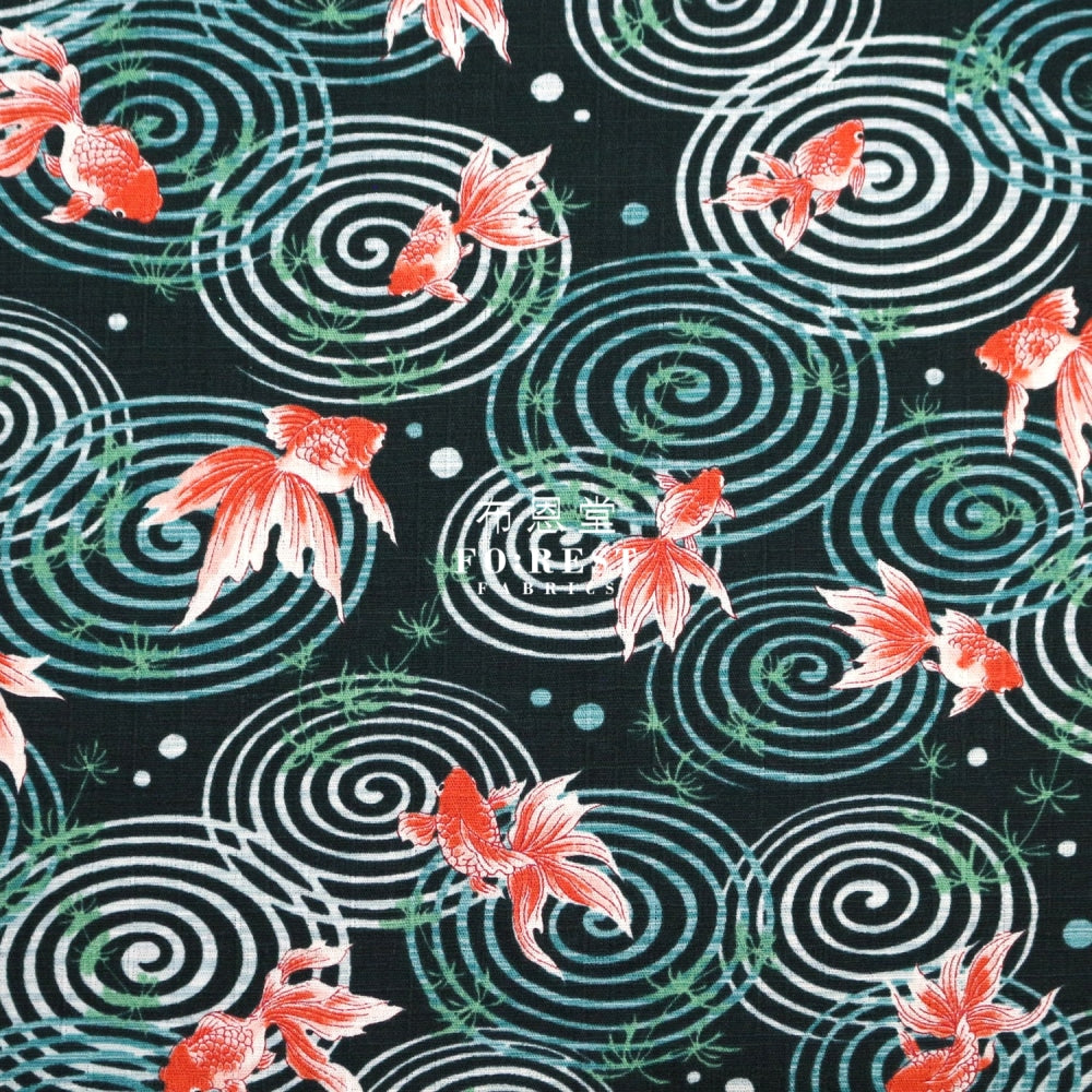Dobby - Goldfish Fabric Green