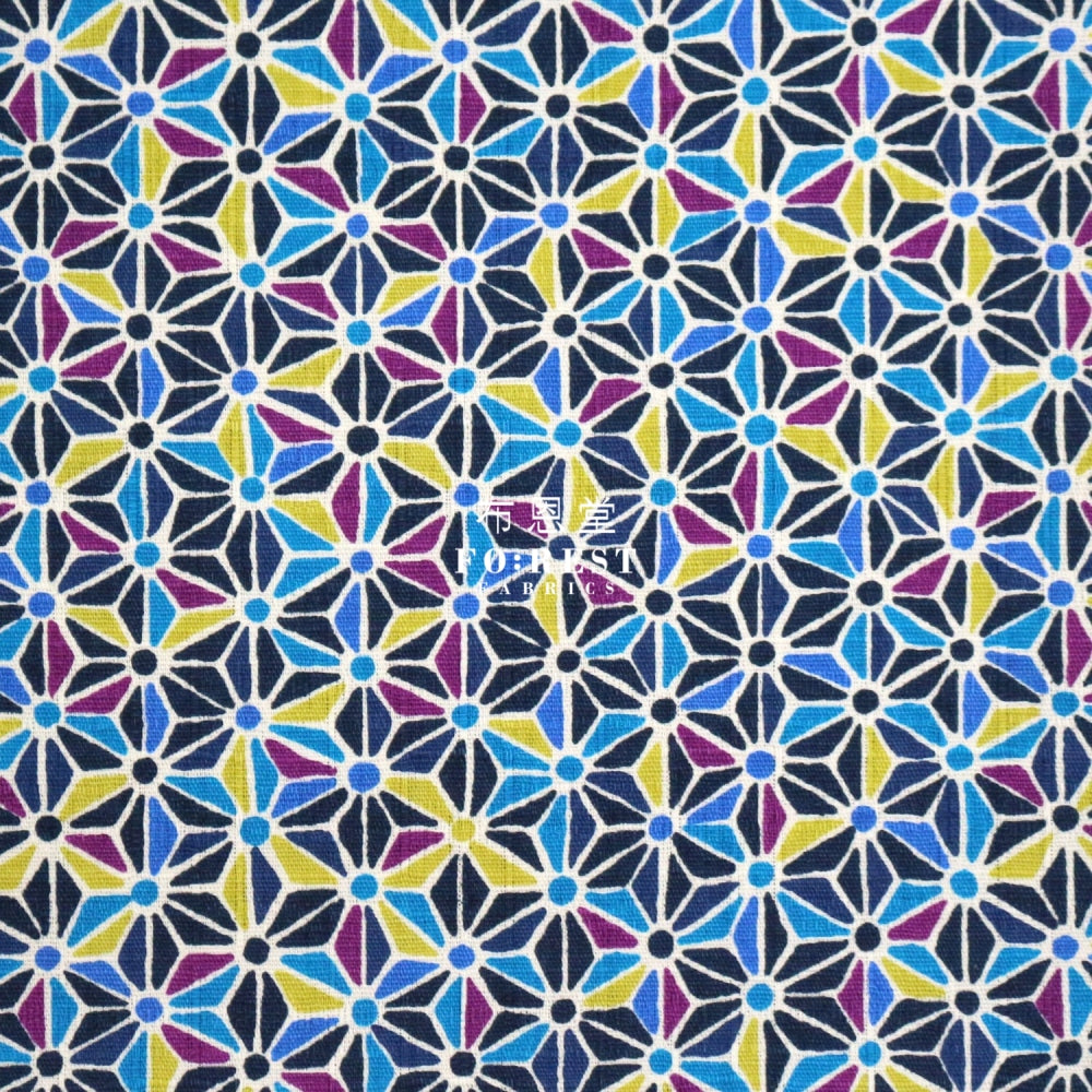 Dobby - Japanese Asanoha Style Fabric Black