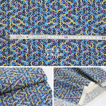 dobby - Japanese asanoha style fabric Black - FO:REST Fabric 布恩堂Liberty fabrictana lawnjapanese fabricykk zipper