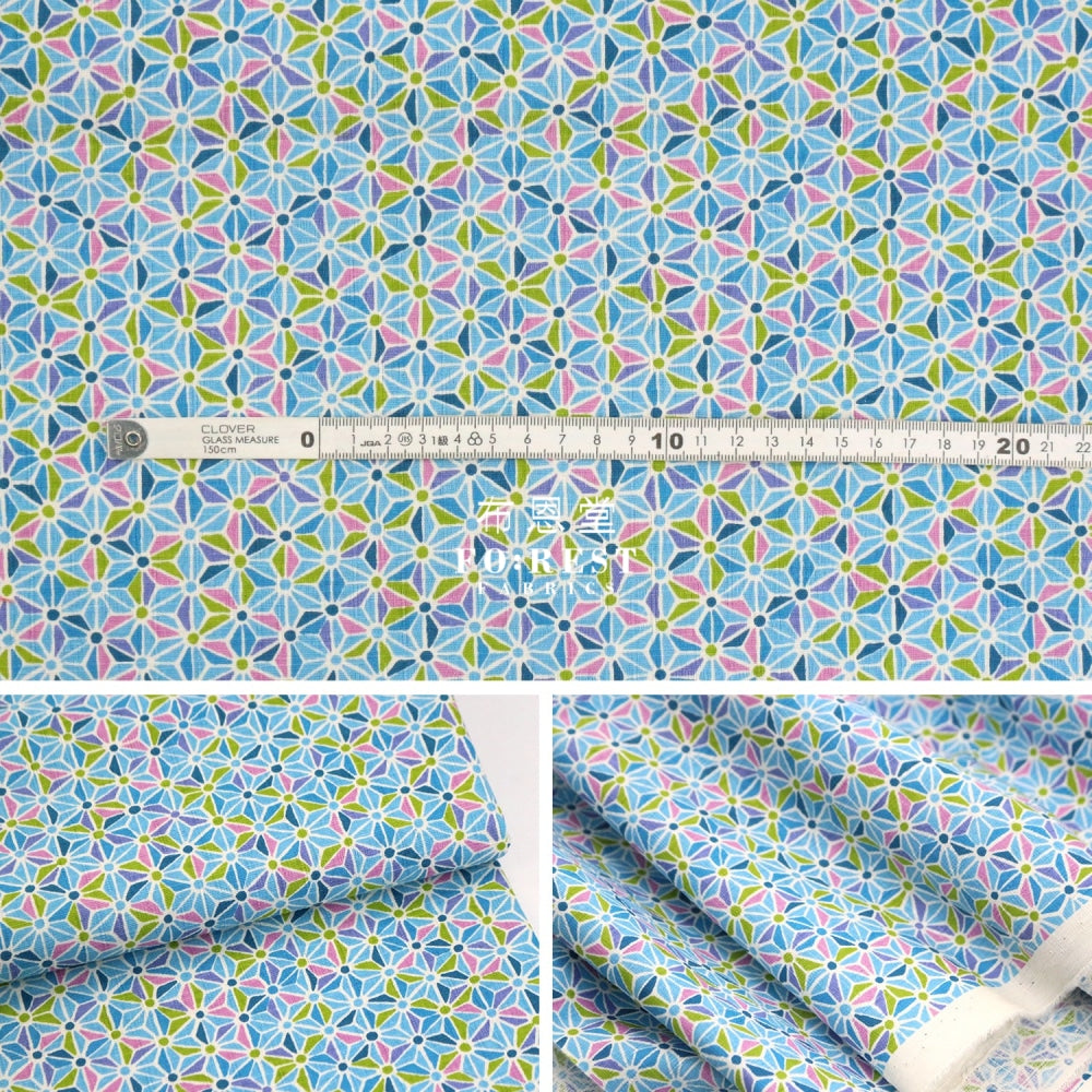 Dobby - Japanese Asanoha Style Fabric Lt.blue
