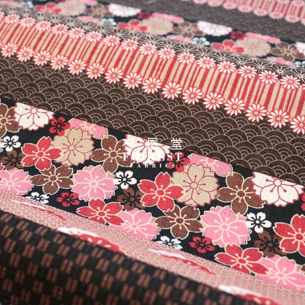 Dobby - Japanese Sakura Fabric D Black