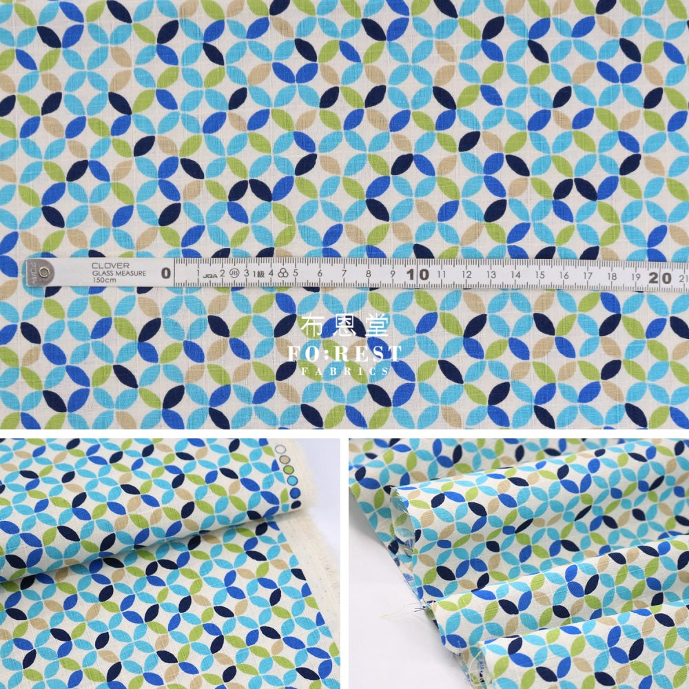 Dobby - Japanese Shippo Style Fabric Blue